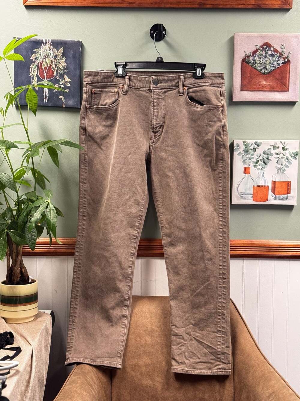 American Eagle Outfitters Men's Brown Straight Leg Jeans Size 36x30